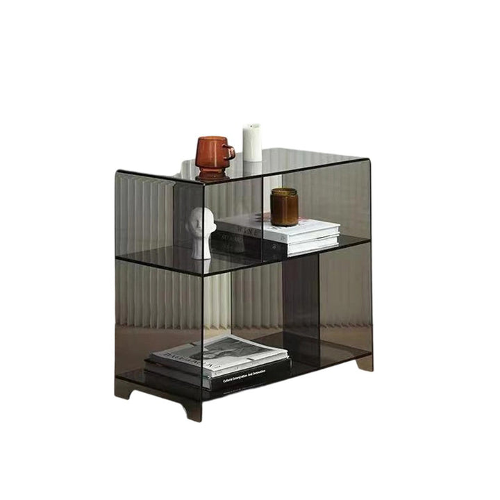 Zeitgenössischer kreativer Acryl-Rundquadrat-Endtisch 3-stufig für das Wohnzimmer 