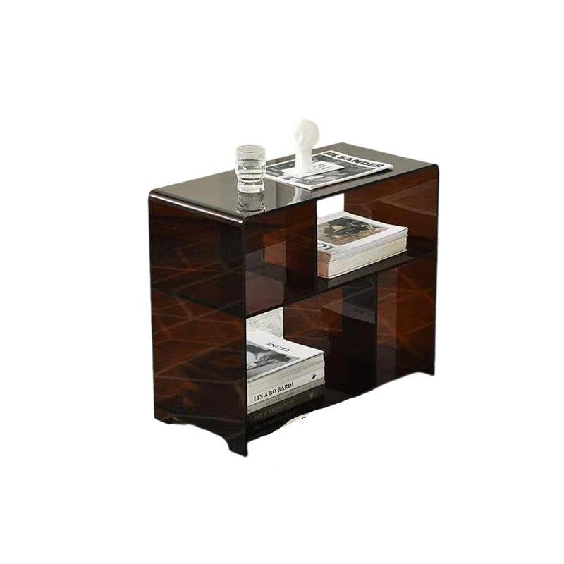 Contemporary Creative Acrylic Rounded Square End Table 3-Tier For Living Room