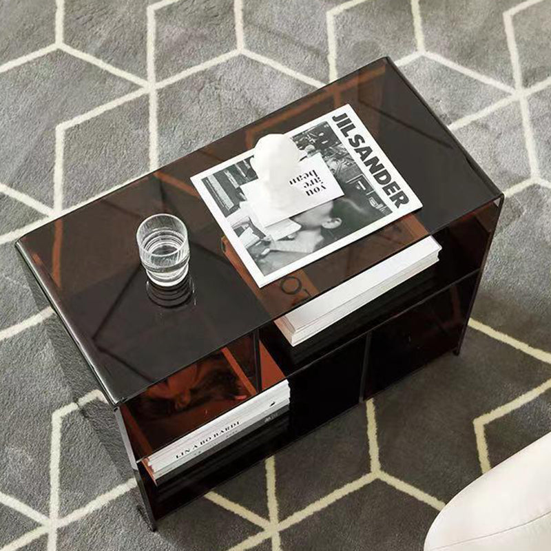 Contemporary Creative Acrylic Rounded Square End Table 3-Tier For Living Room