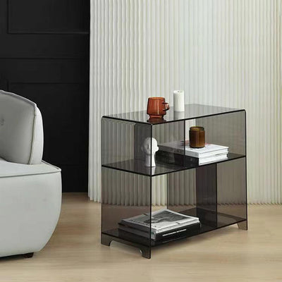 Contemporary Creative Acrylic Rounded Square End Table 3-Tier For Living Room