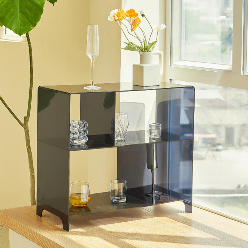 Zeitgenössischer kreativer Acryl-Rundquadrat-Endtisch 3-stufig für das Wohnzimmer 