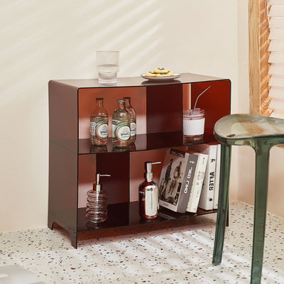 Contemporary Creative Acrylic Rounded Square End Table 3-Tier For Living Room