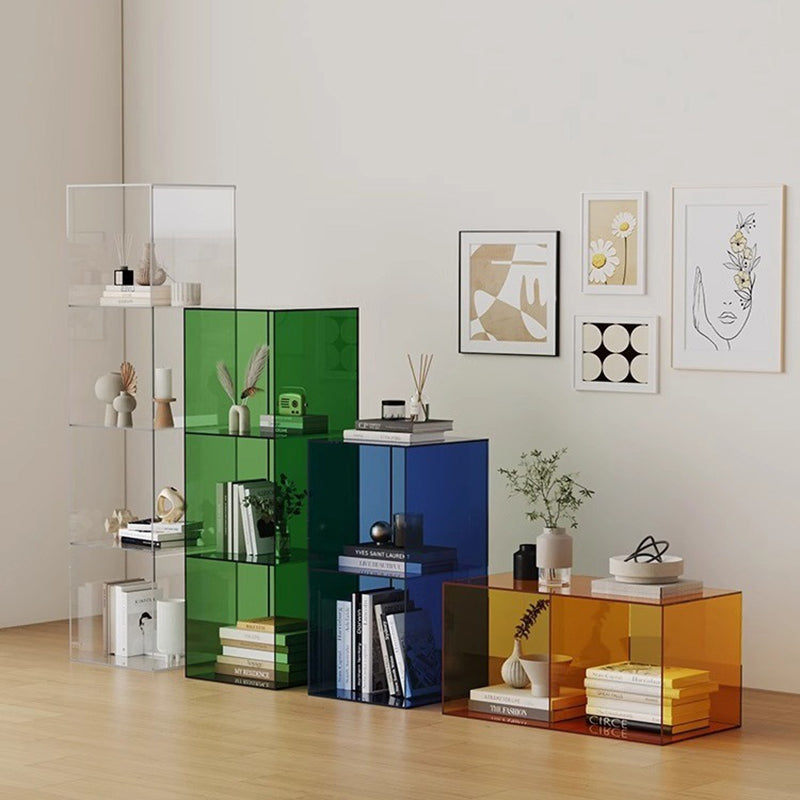 Contemporary Creative Acrylic Rectangular End Table 3-Tier For Living Room