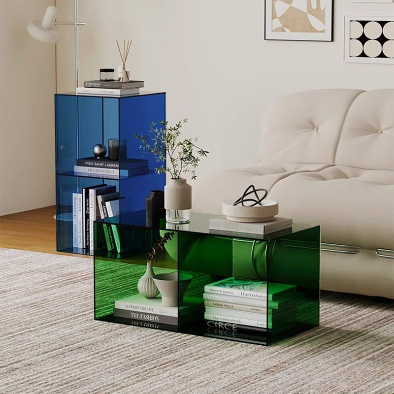 Contemporary Creative Acrylic Rectangular End Table 3-Tier For Living Room
