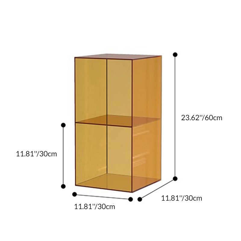 Contemporary Creative Acrylic Rectangular End Table 3-Tier For Living Room