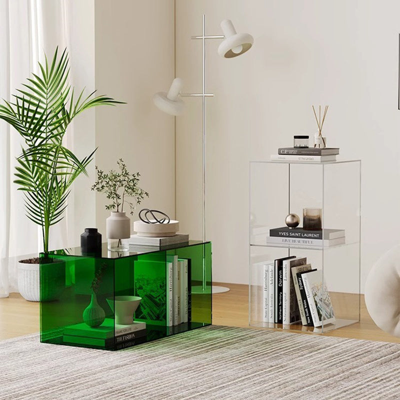 Contemporary Creative Acrylic Rectangular End Table 3-Tier For Living Room