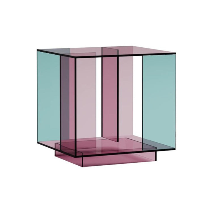 Contemporary Creative Acrylic Square Coffee Table 2-Tier For Living Room