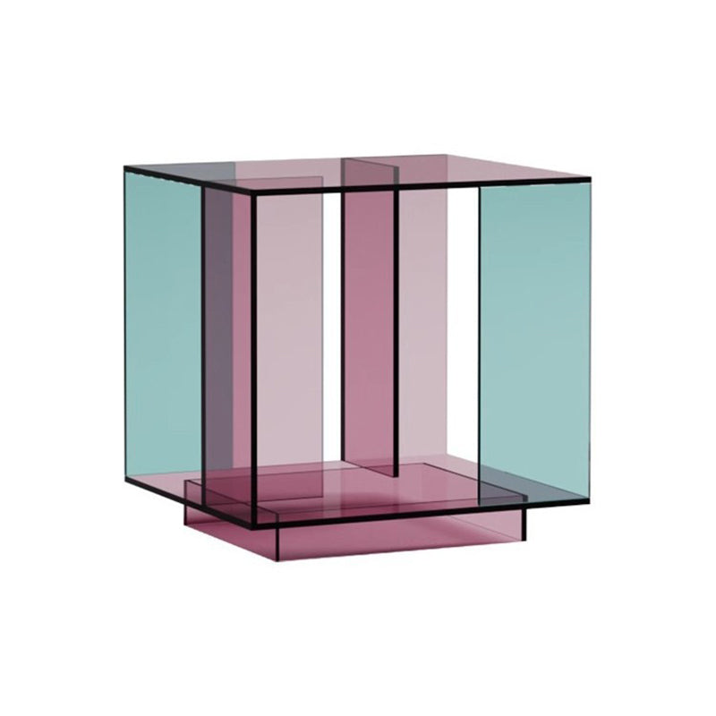 Contemporary Creative Acrylic Square Coffee Table 2-Tier For Living Room