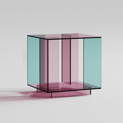 Contemporary Creative Acrylic Square Coffee Table 2-Tier For Living Room