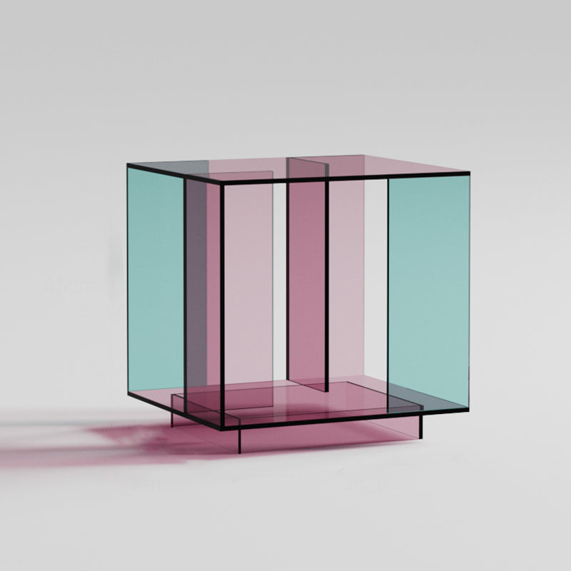 Contemporary Creative Acrylic Square Coffee Table 2-Tier For Living Room