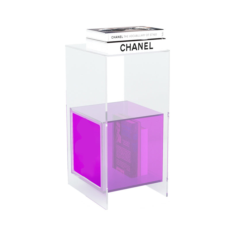 Contemporary Creative Acrylic Rectangular Square End Table 3-Tier For Living Room