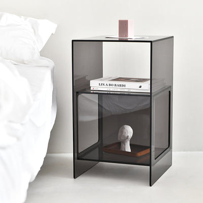 Contemporary Creative Acrylic Rectangular Square End Table 3-Tier For Living Room