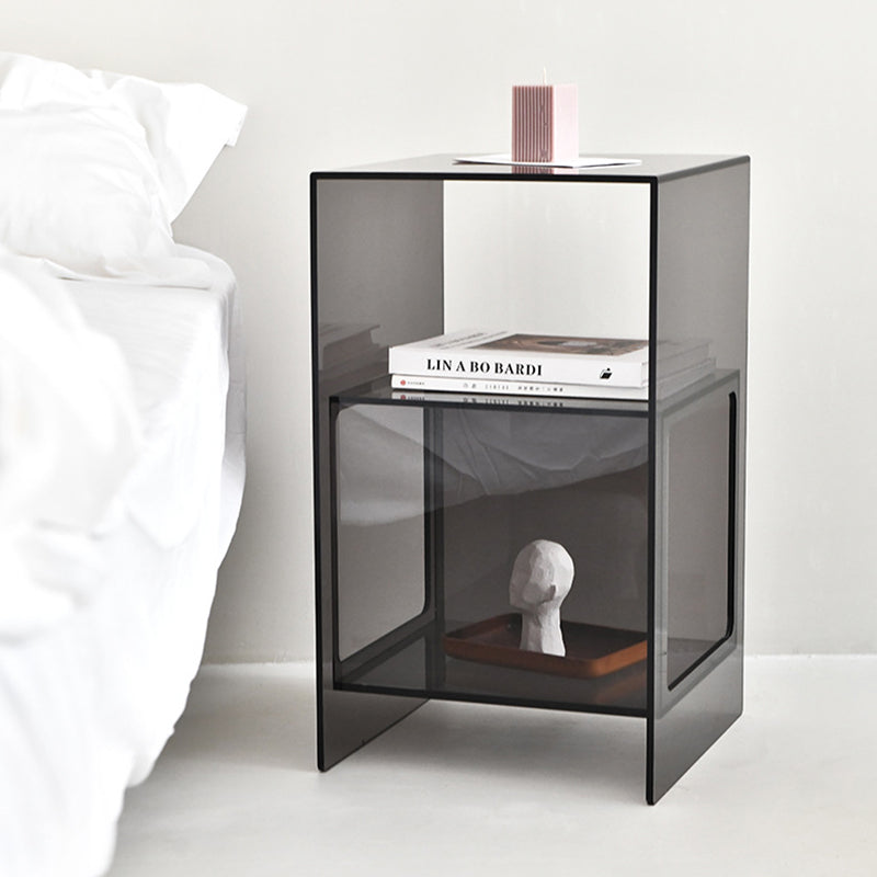Contemporary Creative Acrylic Rectangular Square End Table 3-Tier For Living Room