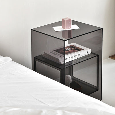 Contemporary Creative Acrylic Rectangular Square End Table 3-Tier For Living Room