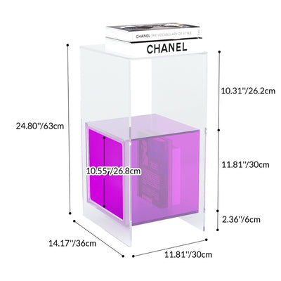 Contemporary Creative Acrylic Rectangular Square End Table 3-Tier For Living Room