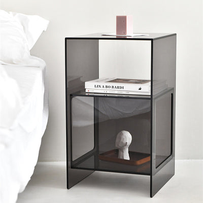 Contemporary Creative Acrylic Rectangular Square End Table 3-Tier For Living Room