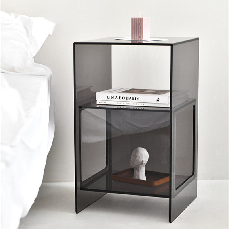 Contemporary Creative Acrylic Rectangular Square End Table 3-Tier For Living Room