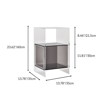 Contemporary Creative Acrylic Rectangular Square End Table 3-Tier For Living Room