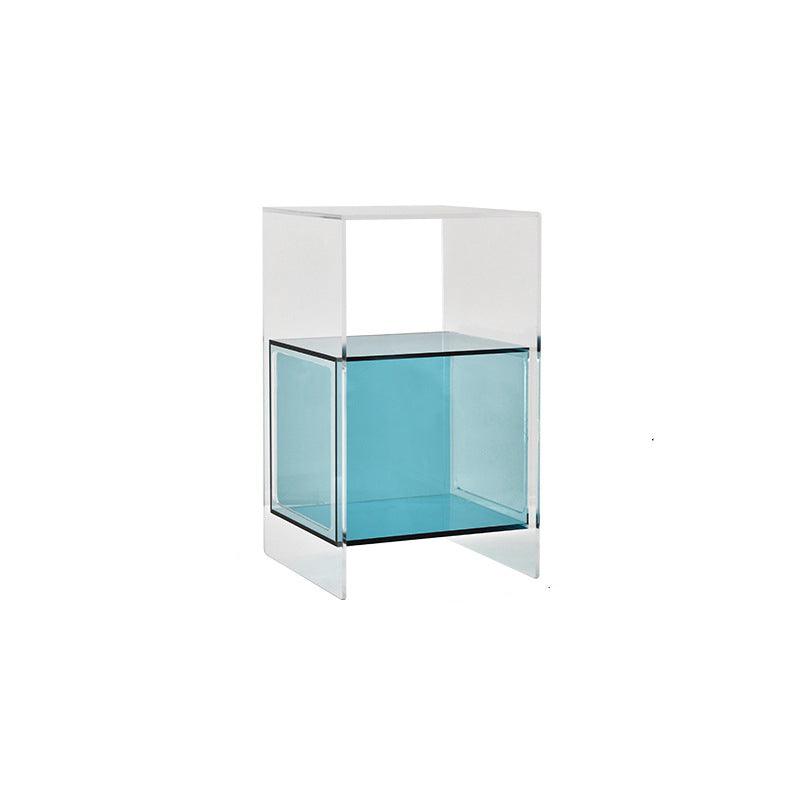 Contemporary Creative Acrylic Rectangular Square End Table 3-Tier For Living Room