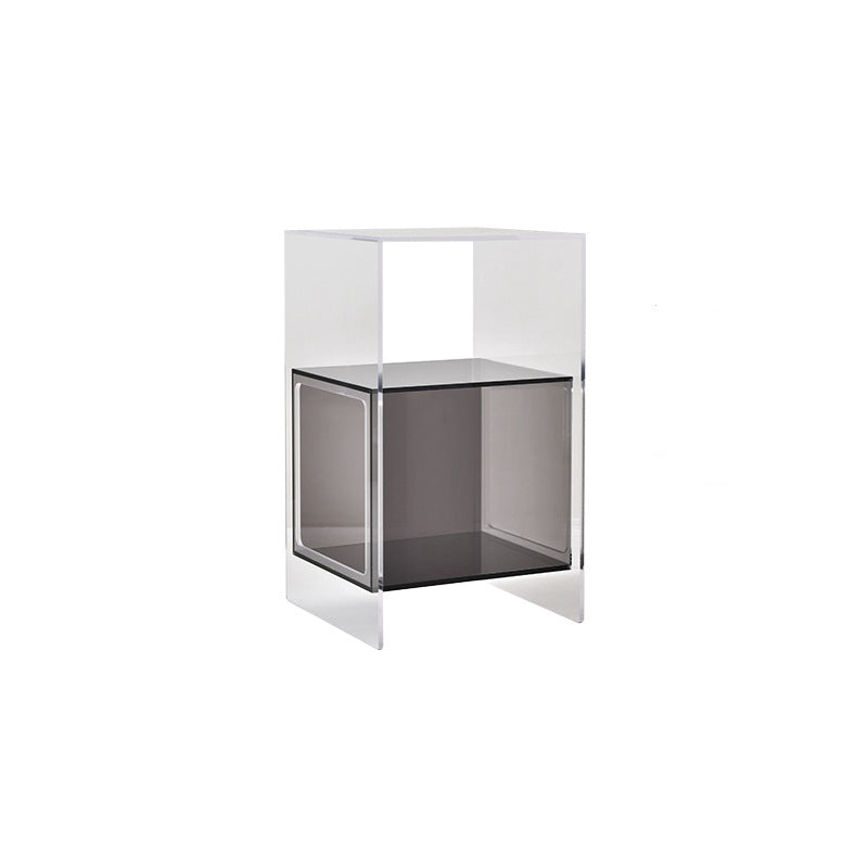 Contemporary Creative Acrylic Rectangular Square End Table 3-Tier For Living Room