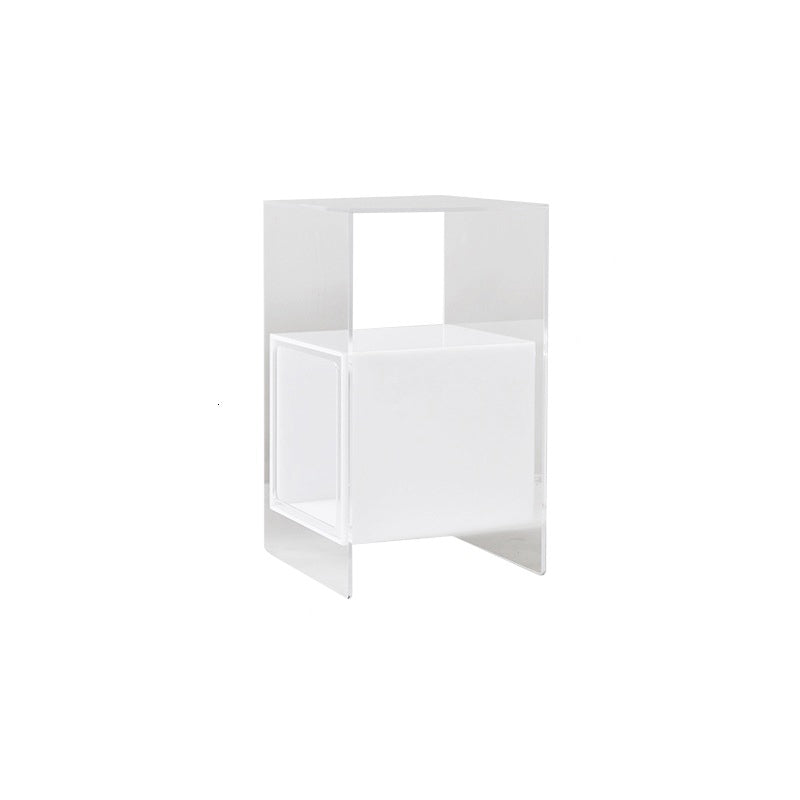 Contemporary Creative Acrylic Rectangular Square End Table 3-Tier For Living Room