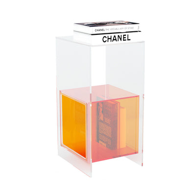 Contemporary Creative Acrylic Rectangular Square End Table 3-Tier For Living Room