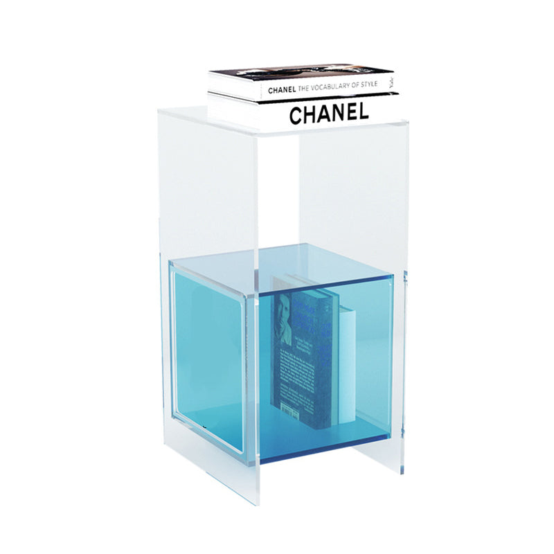 Contemporary Creative Acrylic Rectangular Square End Table 3-Tier For Living Room