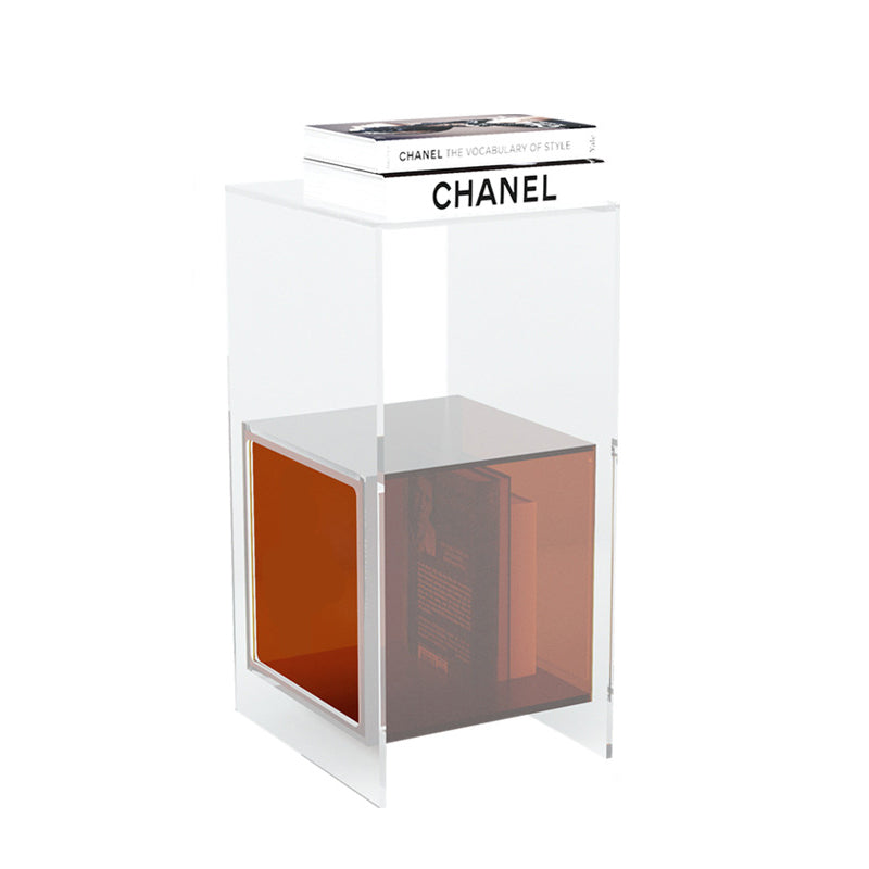 Contemporary Creative Acrylic Rectangular Square End Table 3-Tier For Living Room