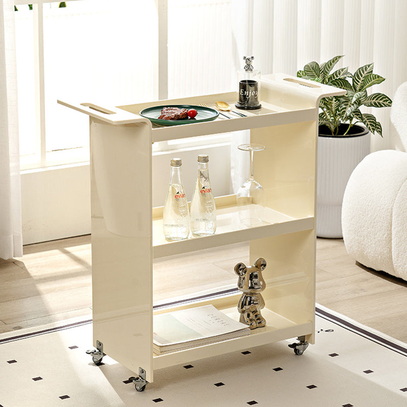 Contemporary Scandinavian PC Mobile Rectangular End Table 3-Tier For Living Room