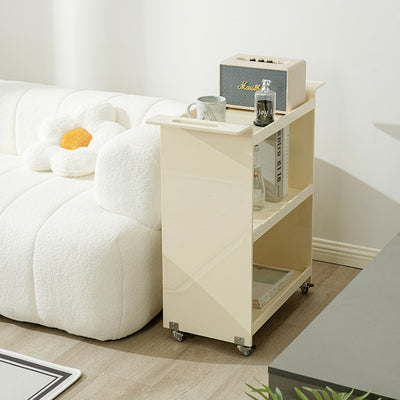 Contemporary Scandinavian PC Mobile Rectangular End Table 3-Tier For Living Room