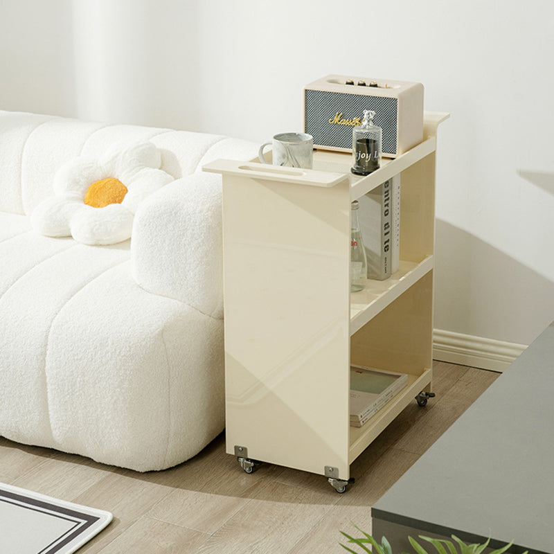 Contemporary Scandinavian PC Mobile Rectangular End Table 3-Tier For Living Room