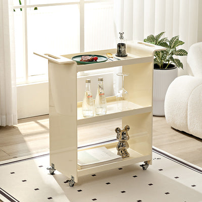 Contemporary Scandinavian PC Mobile Rectangular End Table 3-Tier For Living Room