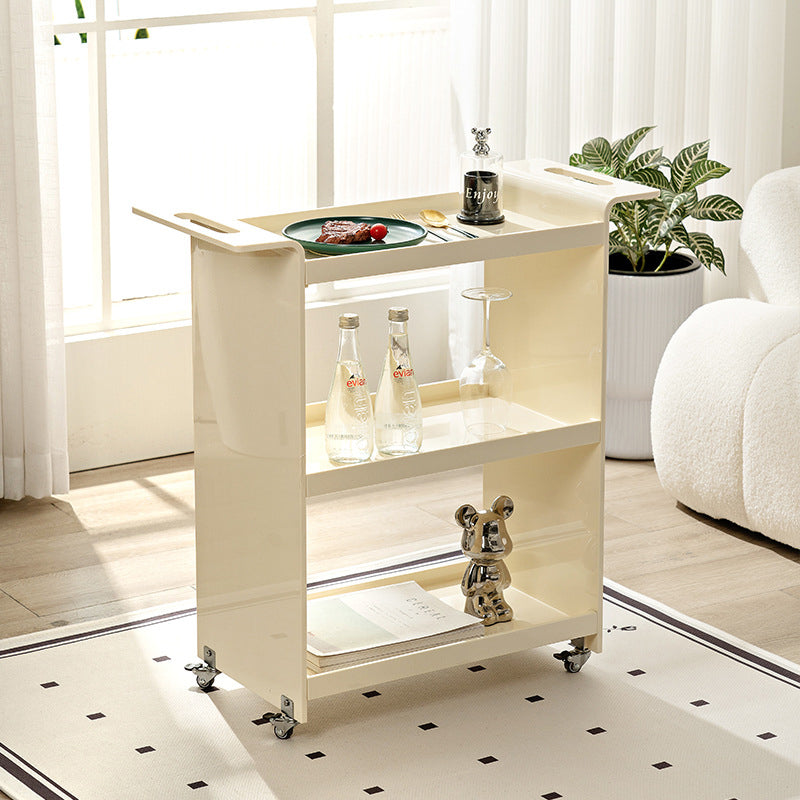 Contemporary Scandinavian PC Mobile Rectangular End Table 3-Tier For Living Room