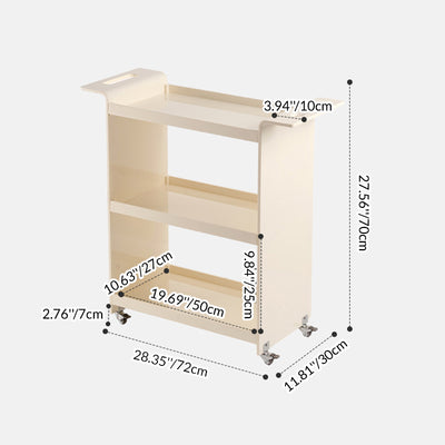 Contemporary Scandinavian PC Mobile Rectangular End Table 3-Tier For Living Room