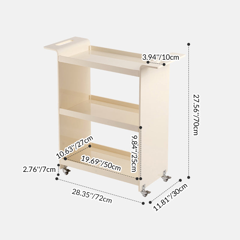 Contemporary Scandinavian PC Mobile Rectangular End Table 3-Tier For Living Room