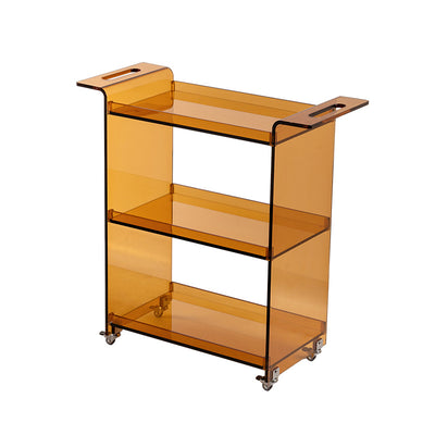 Contemporary Scandinavian PC Mobile Rectangular End Table 3-Tier For Living Room