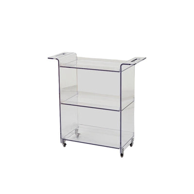 Contemporary Scandinavian PC Mobile Rectangular End Table 3-Tier For Living Room