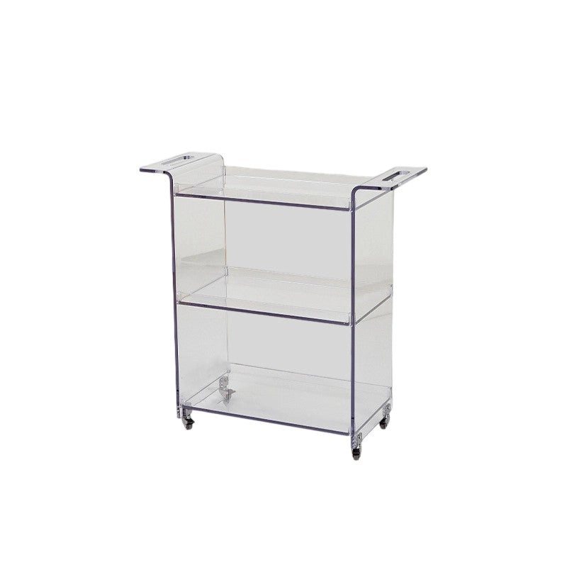 Contemporary Scandinavian PC Mobile Rectangular End Table 3-Tier For Living Room