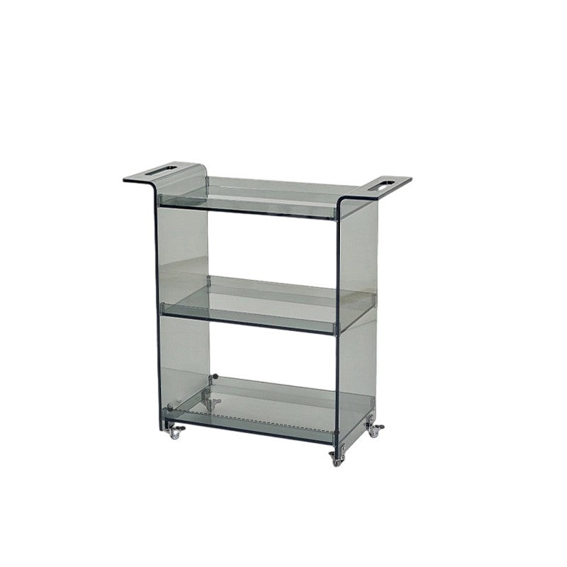 Contemporary Scandinavian PC Mobile Rectangular End Table 3-Tier For Living Room