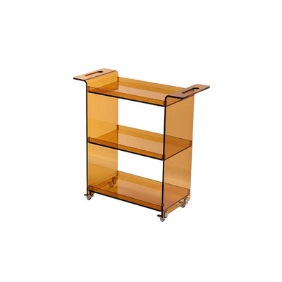 Contemporary Scandinavian PC Mobile Rectangular End Table 3-Tier For Living Room