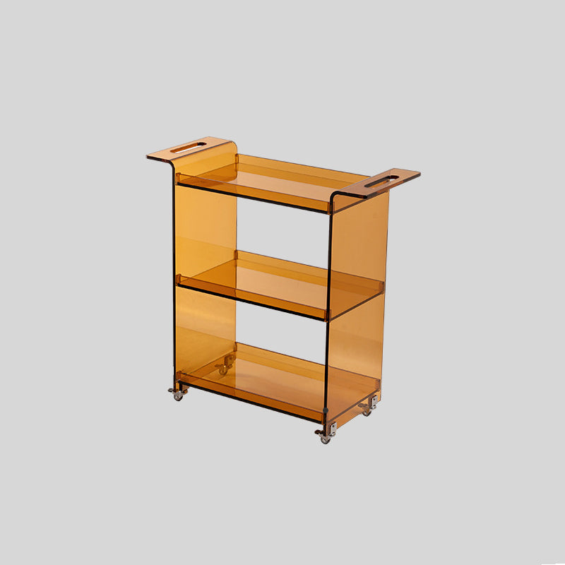 Contemporary Scandinavian PC Mobile Rectangular End Table 3-Tier For Living Room