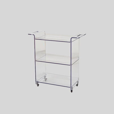 Contemporary Scandinavian PC Mobile Rectangular End Table 3-Tier For Living Room