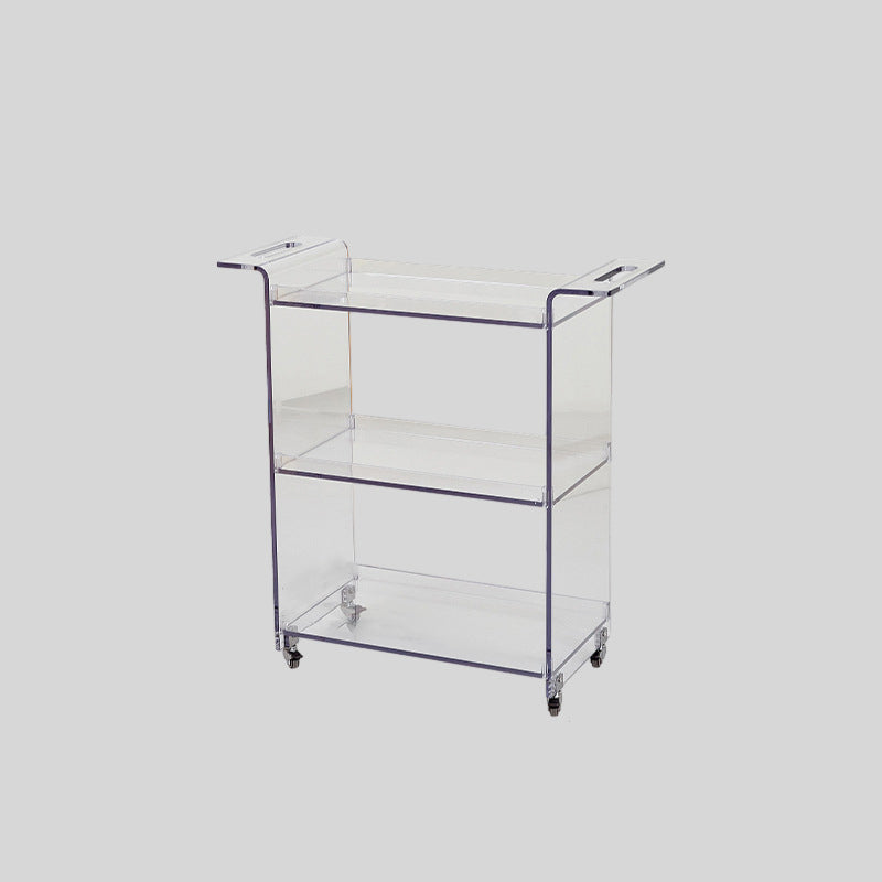 Contemporary Scandinavian PC Mobile Rectangular End Table 3-Tier For Living Room