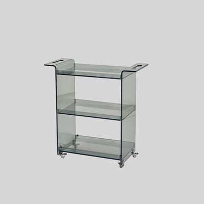 Contemporary Scandinavian PC Mobile Rectangular End Table 3-Tier For Living Room