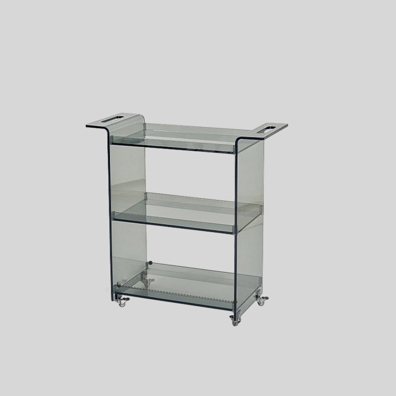 Contemporary Scandinavian PC Mobile Rectangular End Table 3-Tier For Living Room