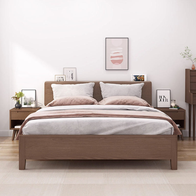 Contemporary Scandinavian Solid Wood Cylindrical Square Nightstand With 1/2 Drawers For Bedroom