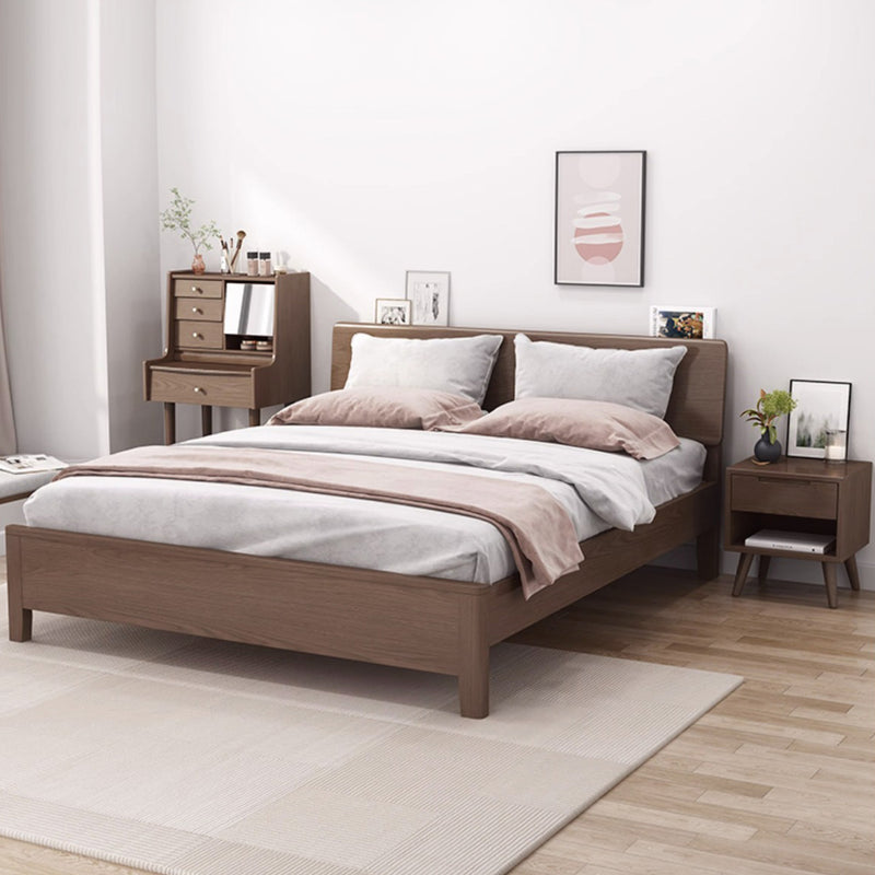 Contemporary Scandinavian Solid Wood Cylindrical Square Nightstand With 1/2 Drawers For Bedroom