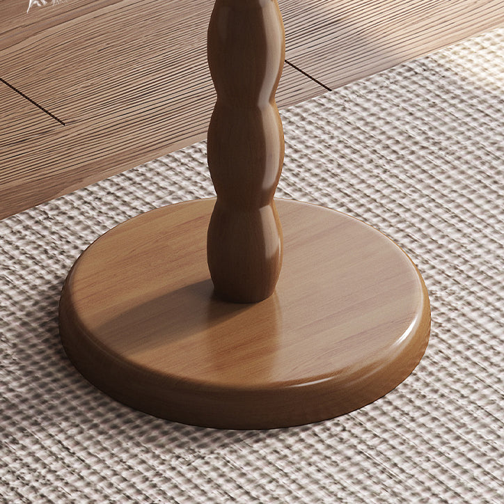 Traditional French Rubber Wood Round Roman Column End Table 1-Tier For Living Room