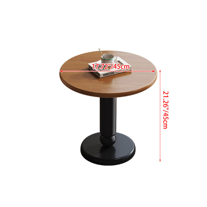 Traditioneller Vintage-Rundzylinder-Beistelltisch aus Gummi-Holz, 1-stufig, für das Wohnzimmer 