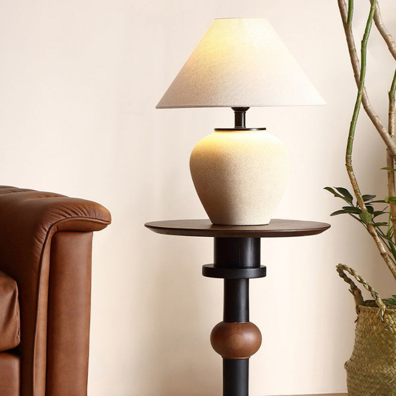 Traditional French Rubber Wood Round Ball End Table 1-Tier For Living Room